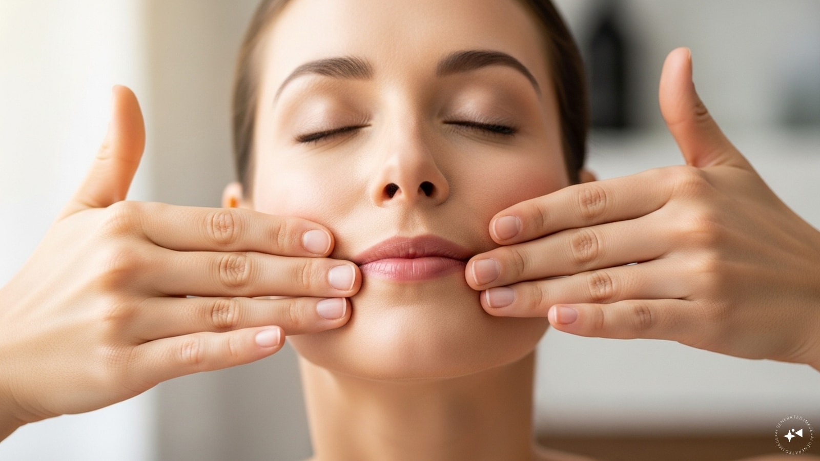  Step 4: Cheek LiftUsing the base of your palms, push upward from the corners of your mouth toward your cheekbones. Hold for a few seconds, then release. This lifting motion gives your cheeks a natural plumpness and glow