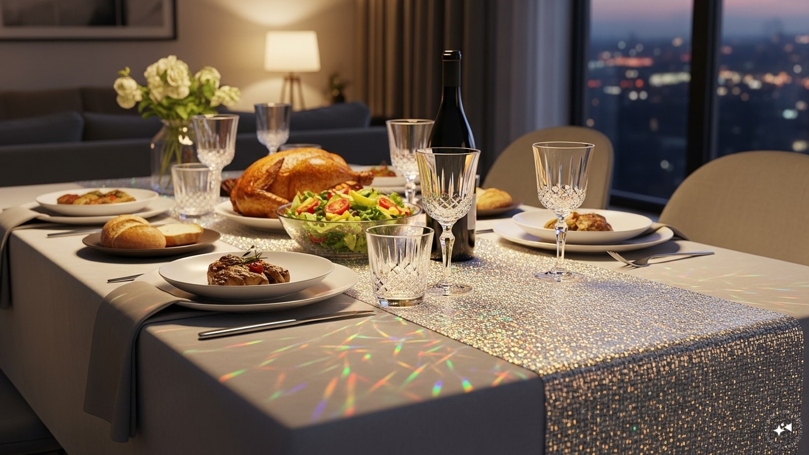 Holographic Table Runners: Modern 2026 textiles feature subtle holographic threads that catch the light. These runners add a futuristic shimmer to your dinner table, making a simple home-cooked meal feel like a luxury.