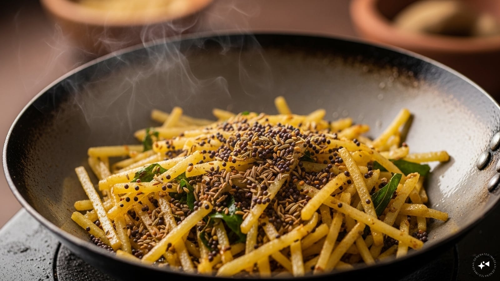 Jhinuwala Aloo (Bihar): In Bihar, potatoes are often cut into thin fries and sautéed with mustard seeds and "Panch Phoran" (five-spice mix). This dry preparation is cooked until slightly charred, offering a smoky, rustic flavour that complements hot dal and steamed rice perfectly.
