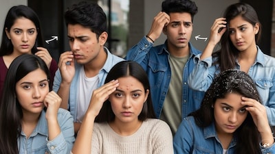 Stress not only affects mental well-being but also directly disrupts skin and scalp health, triggering acne, inflammation, and hair-related concerns. (Representative image: AI-generated)