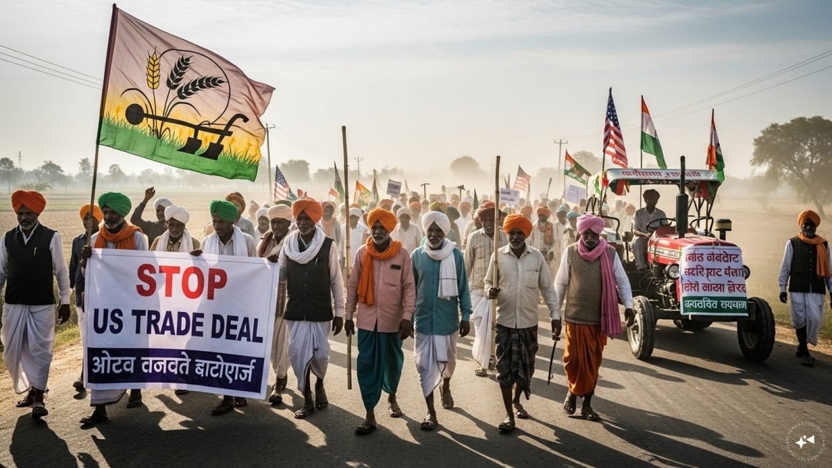 Massive Protest Of Farmer Unions Over US-India Trade Deal On February 12