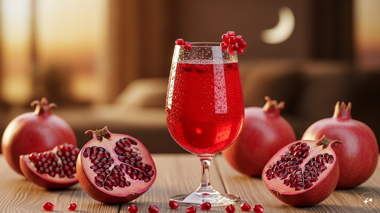 Pomegrante Juice: Pomegranate juice is packed with antioxidants, vitamins, and natural sugars, making it perfect for rehydration and energy after fasting. Its vibrant color and tangy-sweet flavor refresh the palate while providing a healthy boost to your Iftar meal.
