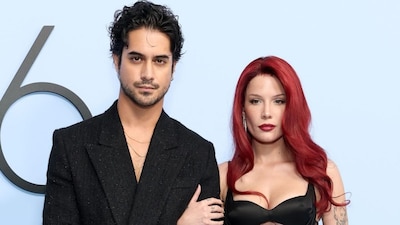 Avan Jogia and Halsey pose on the red carpet of the former's movie premiere 