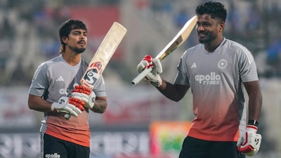 Ishan Kishan (left) has raced ahead of Sanju Samson in the pecking order. (PTI Photo)