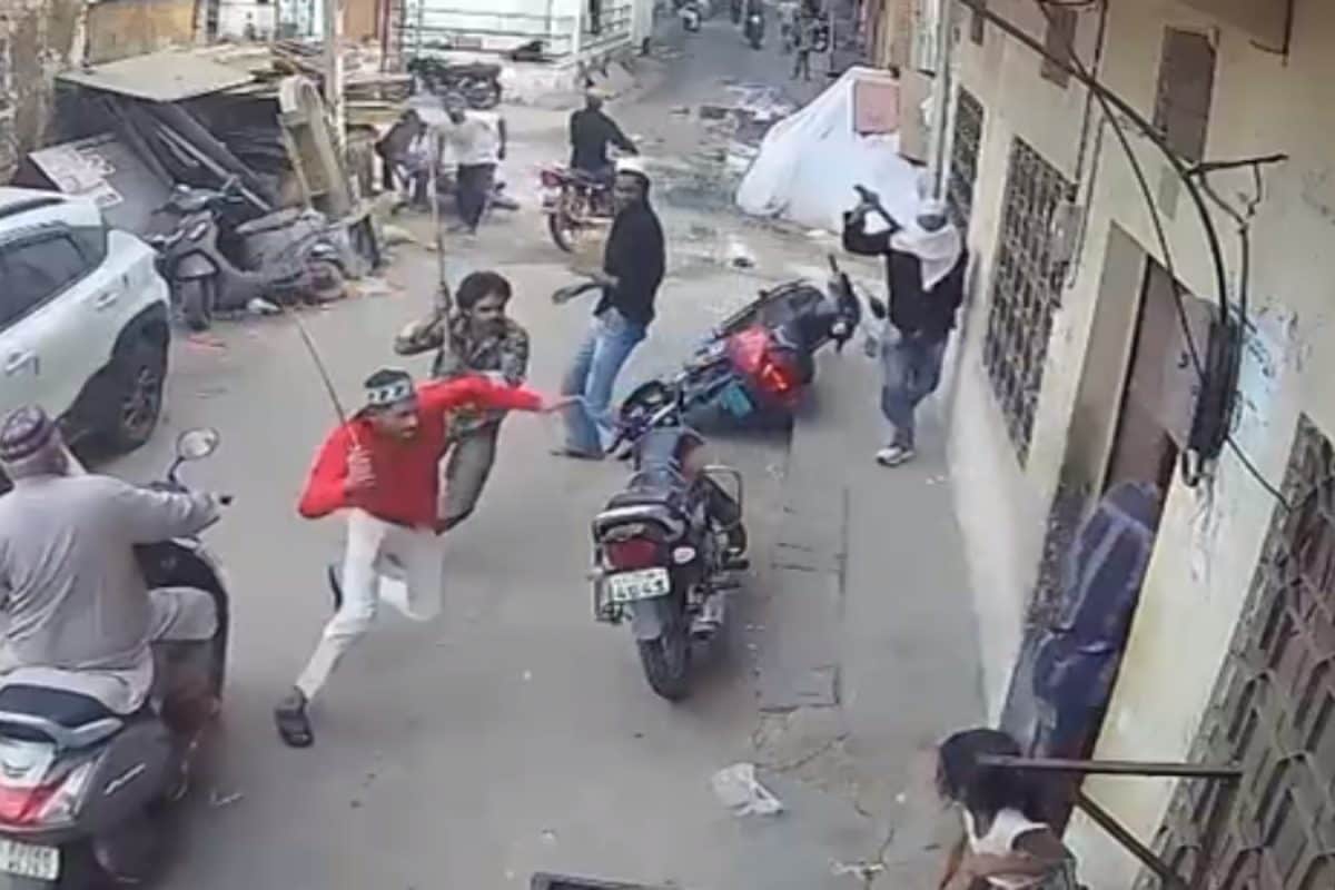 CCTV Captures Dramatic Broad Daylight Sword Attack In Jaipur, One Hospitalised | Video