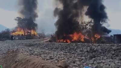 Over 30 Homes Burnt In Ukhrul’s Litan Amid Ongoing Firing. (Photo: CNN News18)