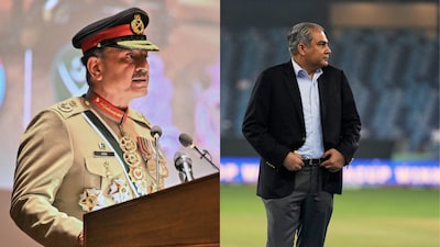 Pakistan Field Marshal Asim Munir (left), PCB chief Mohsin Naqvi (right). (Image: AP)