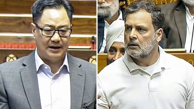 Kiren Rijiju clarified on Rahul Gandhi's (right) claims. (PTI/File)