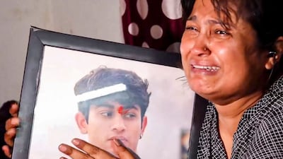 Inna Makan demands justice for her son, Sahil Dhaneshra, killed in an accident allegedly caused by a 17-year-old driver in Delhi's Dwarka. (PTI)