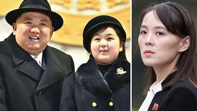 (From left) Kim Jong Un, his daughter and sister. (AP File)