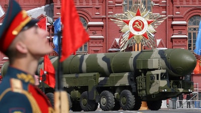 A Russian Topol-M ICBM drives across Red Square in a Victory Day Parade in Moscow. (AFP file photo)