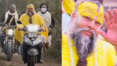 Premanand Maharaj was all smiles while riding the scooter(Photo Credit: Instagram)