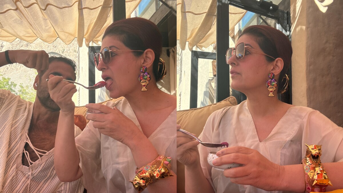 In Pics: Twinkle Khanna’s Dessert Battle With Akshay Kumar On 25th Anniversary | Bollywood News