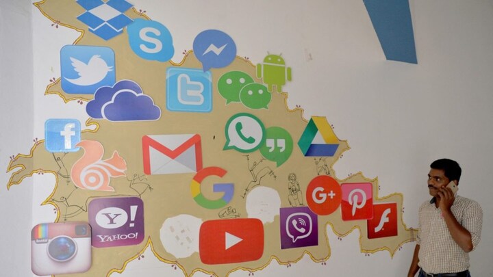 Social media icons representing digital platforms