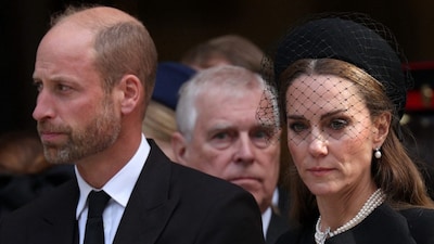 Britain's Prince William, Prince of Wales (L), Britain's Prince Andrew, Duke of York (C) and Britain's Catherine, Princess of Wales. (AFP file photo)