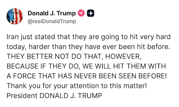 Trump Warns Iran Against Retaliation Trump Warns Iran Against Retaliation