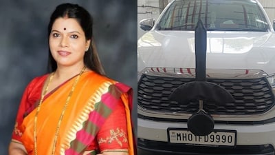 The Mumbai Mayor's vehicle was seen donning red-blue lights in a social media post.