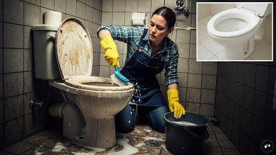 टॉयलेटमधील पिवळे डाग? वॉशिंग पावडरची ही युक्ती सहज साफ करेल!