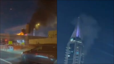 Dubai's 23 Marina building was hit by an Iranian drone. (Photo: X)