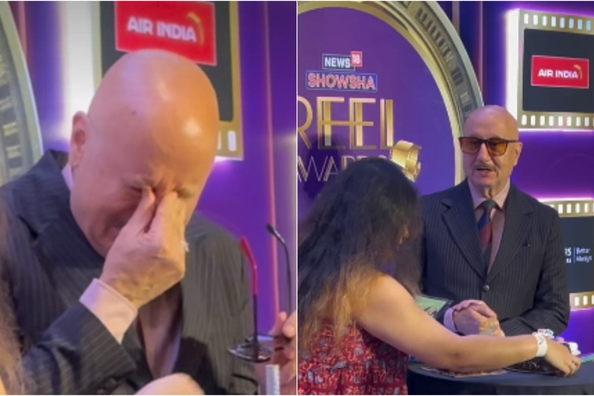 Anupam Kher Gets Emotional As He Celebrates Birthday With Paparazzi At News18 Showsha Reel Awards 2026