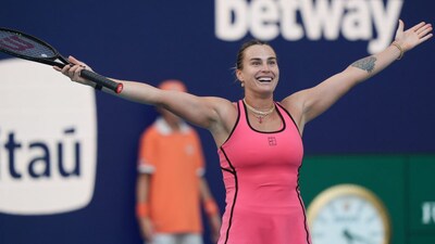 Aryna Sabalenka at the Miami Open (AP)