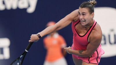 Aryna Sabalenka beat hometown favourite Coco Gauff 6-2 4-6 6-3 in the Miami Open final (AP)