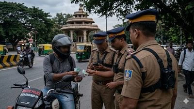Commuters had flagged repeated instances of harassment and illegal cash collection under the guise of traffic enforcement. (AI Image)