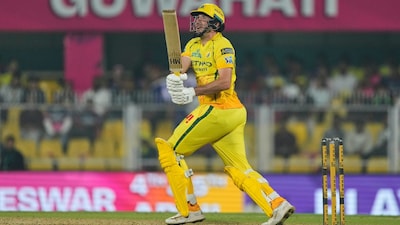 CSK's Jamie Overton played an innings-saving knock of 43 runs to aid CSK past their lowest totals (AP)