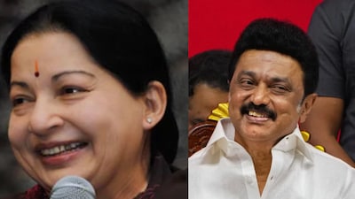Former Tamil Nadu CM  J Jayalalithaa (left), Tamil Nadu's current CM MK Stalin. (Image: News18)