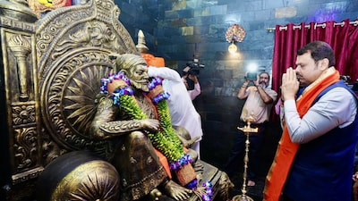 Maharashtra Chief Minister Dev_Fadnavis at the Chhatrapati Shivaji Maharaj temple in Kurla, Mumbai. (Image: Dev_Fadnavis/X, formerly Twitter)