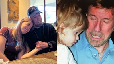 Chuck Norris with daughter Danilee in a throwback photo.