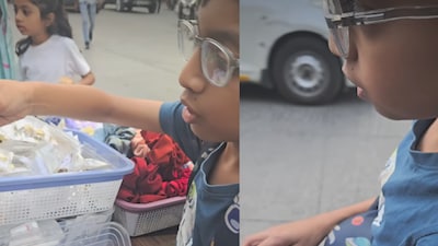 As he counts coins from his school bag to pay, the simple moment melts hearts online. (Photo Credit: Instagram)