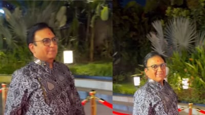 Dilip Joshi opted for a navy-blue printed kurta paired with black pants.  (Photo Credit: Instagram)