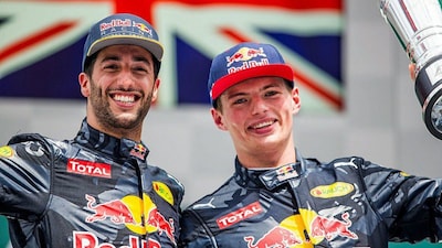 Daniel Ricciardo and Max Verstappen back together during their Red Bull Racing days (X / Getty Images)