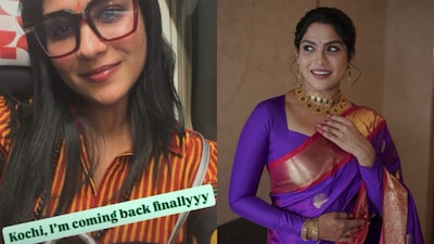 Malayalam actress Swasika returns to India.