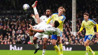 Fulham's Rodrigo Muniz attempts an overhead kick against Southampton (AP)