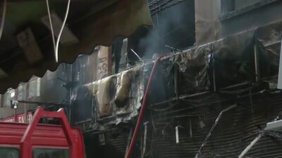 A massive fire broke out in a building in Delhi's Palam area. (Image: X/ANI)