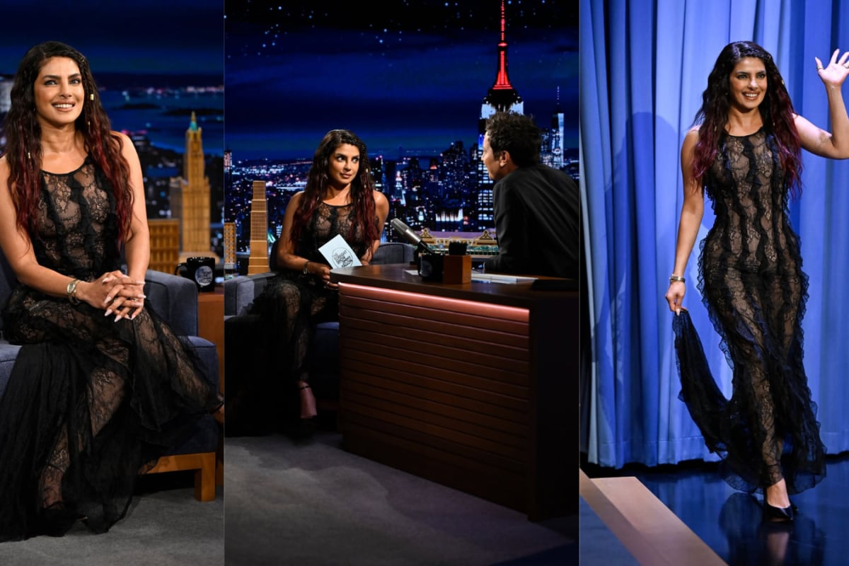 Priyanka Chopra Jonas Embraces Method Dressing In Dramatic Black Epuzer Gown For The Bluff Promotions