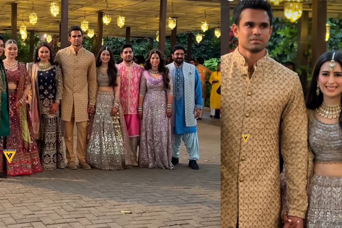 Arjun Tendulkar And Saaniya Chandhok Serve Elegant Pre-Wedding Fashion In Coordinated Ivory Ensembles