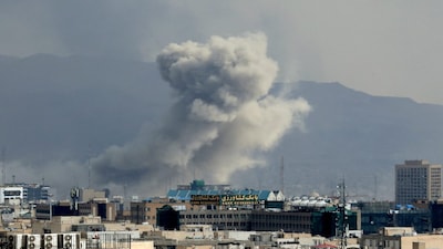 A plume of smoke acends after a military strike on the capital Tehran. (Photo: Representative/AFP)