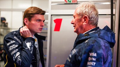 Max Verstappen with Helmut Marko (AFP)