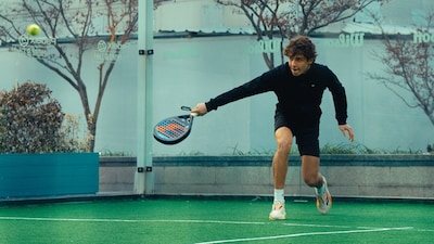 Mercedes F1 driver Kimi Antonelli indulging in Padel (X/Instagram)