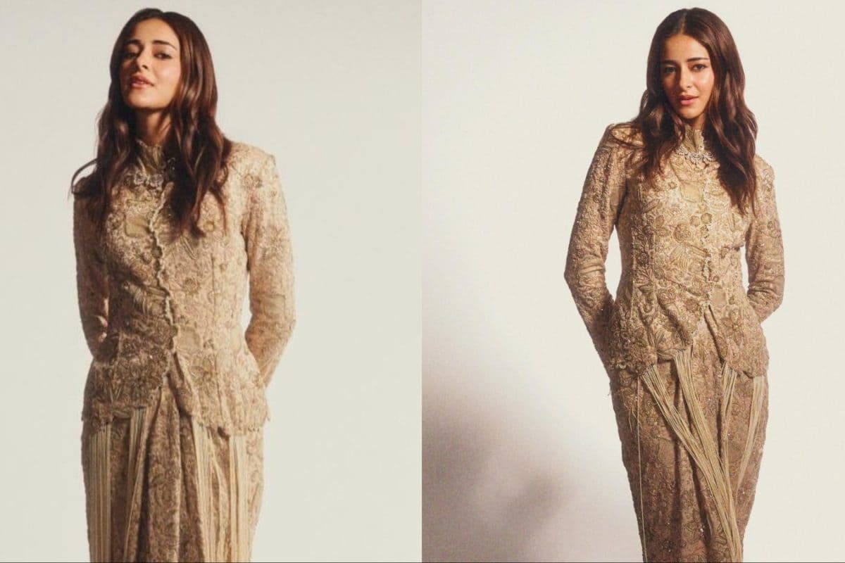 Ananya Panday Turns Monochrome Gold Into A Power Statement In Anamika Khanna