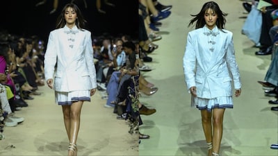 Ananya Panday walks for AFEW by Rahul Mishra.