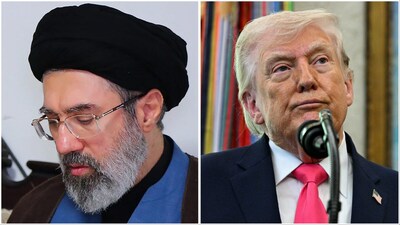 File photos of Mojtaba Khamenei/Donald Trump (AFP)