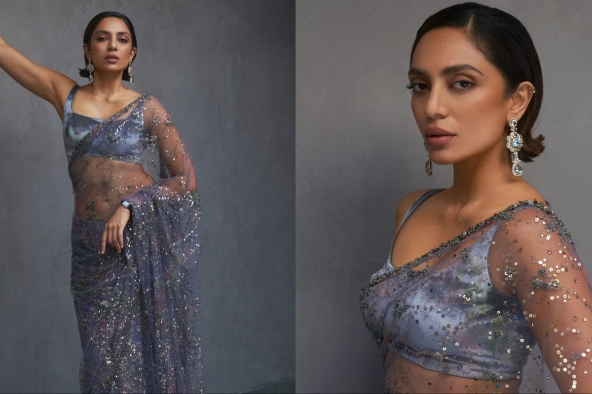 Sobhita Dhulipala Pairs A Celestial Blue Sabyasachi Saree With Contemporary Bob