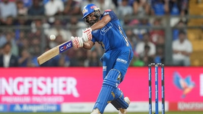 Mumbai Indians' Rohit Sharma in full flow (AP)
