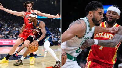 Shai Gilgeous-Alexander and Jayson Tatum in the NBA (AP)