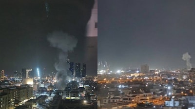 Direct impact after Iranian attack in Dubai. (X)