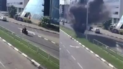 The video showed the rider speeding past moments before the impact, highlighting the dangers civilians face amid the escalating conflict. (X)